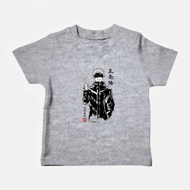Satoru Gojo Sumi-E-baby basic tee-DrMonekers