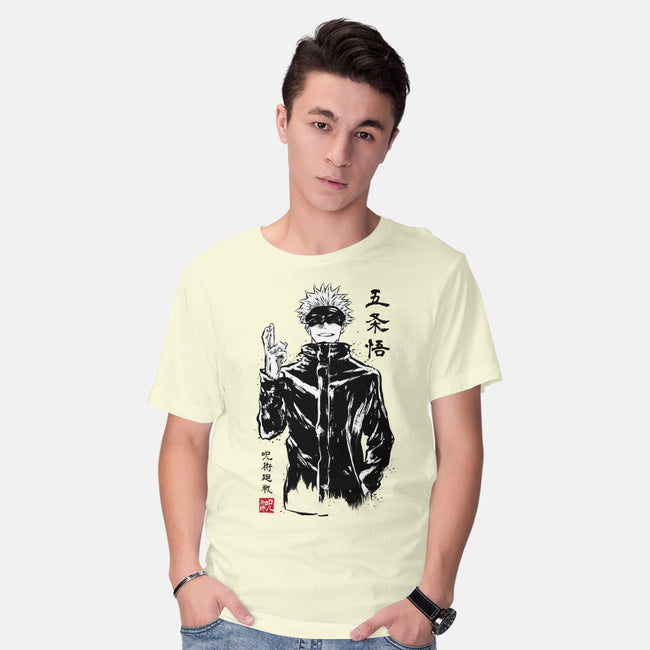 Satoru Gojo Sumi-E-mens basic tee-DrMonekers