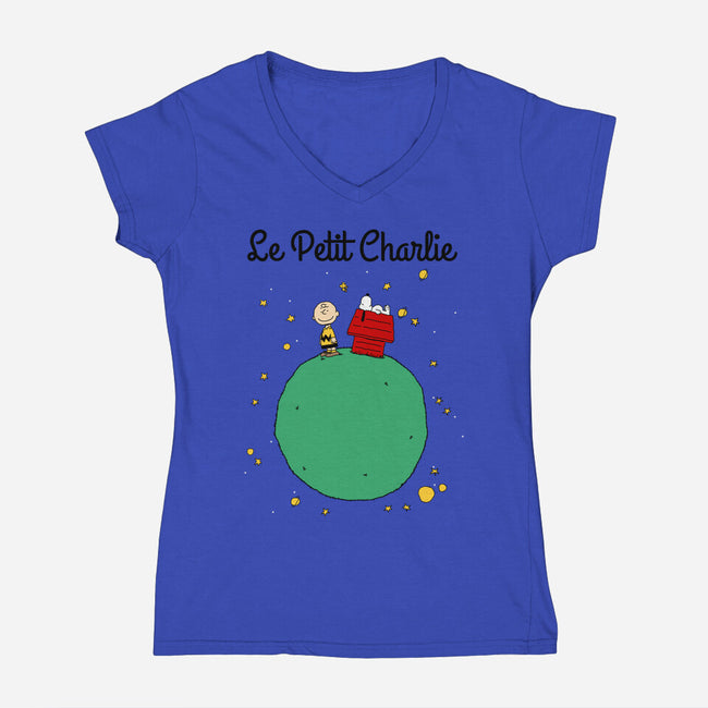 Le Petit Charlie-womens v-neck tee-Melonseta