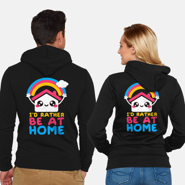 Be At Home-unisex zip-up sweatshirt-NemiMakeit