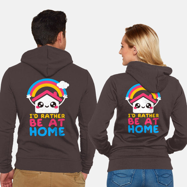 Be At Home-unisex zip-up sweatshirt-NemiMakeit