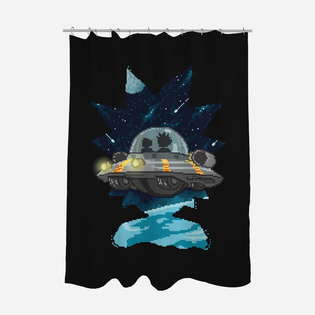 Pixel Rick-none polyester shower curtain-danielmorris1993