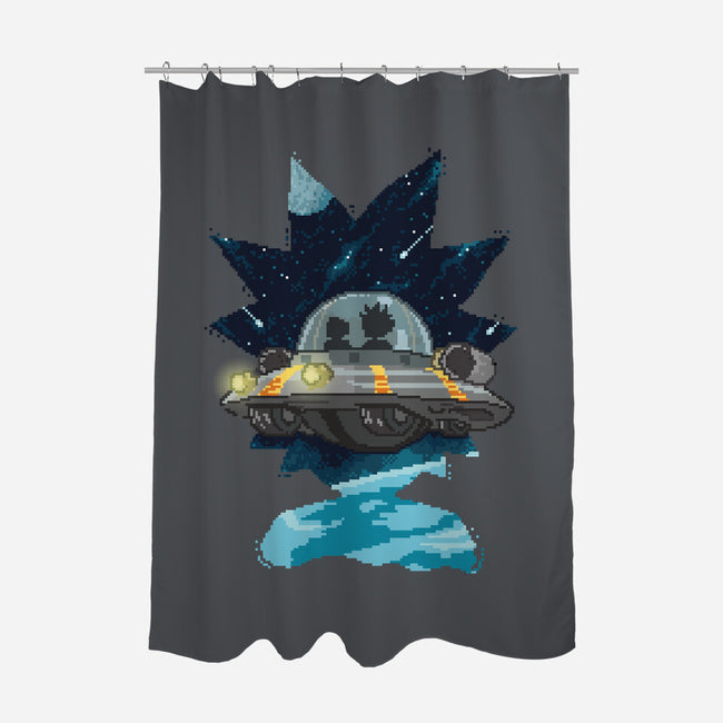 Pixel Rick-none polyester shower curtain-danielmorris1993