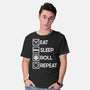 Eat Sleep Roll-mens basic tee-Nickbeta Designs