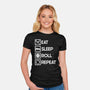 Eat Sleep Roll-womens fitted tee-Nickbeta Designs