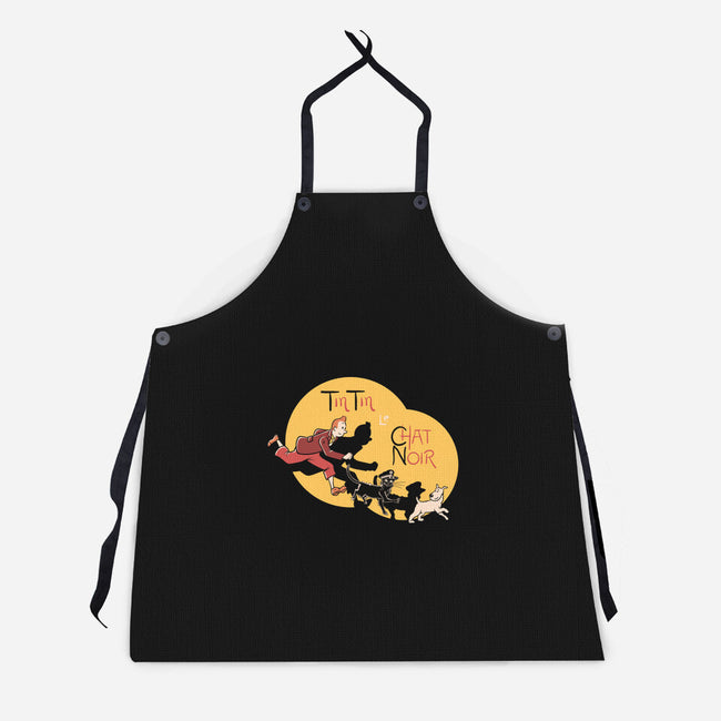 TinTin Le Chat Noir-unisex kitchen apron-tobefonseca
