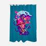 Afro Neon-none polyester shower curtain-heydale
