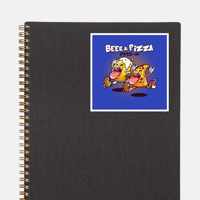 Beer And Pizza Buds-none glossy sticker-mankeeboi
