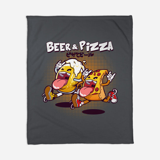 Beer And Pizza Buds-none fleece blanket-mankeeboi