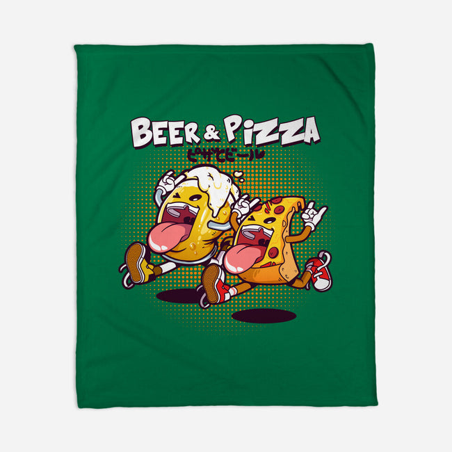 Beer And Pizza Buds-none fleece blanket-mankeeboi