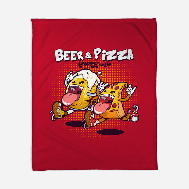 Beer And Pizza Buds-none fleece blanket-mankeeboi