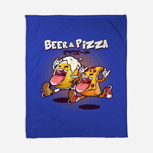 Beer And Pizza Buds-none fleece blanket-mankeeboi
