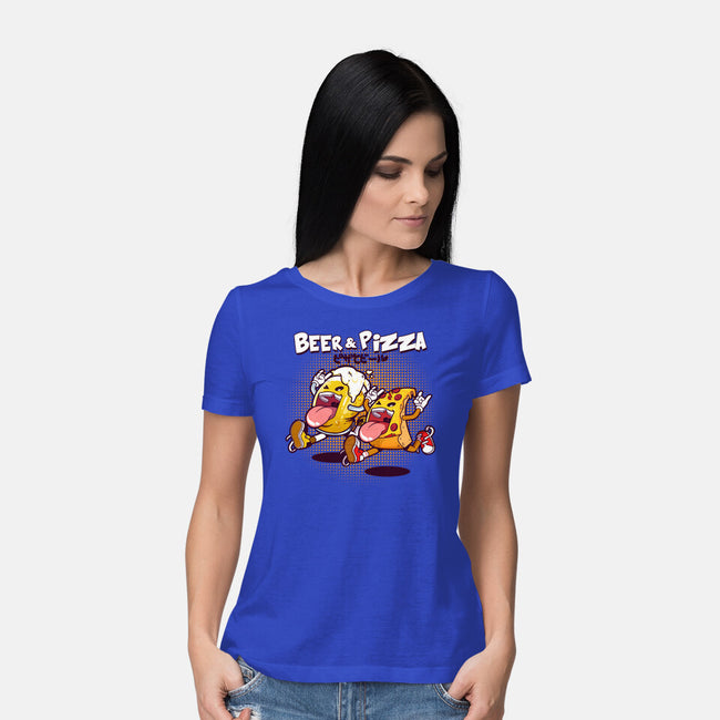 Beer And Pizza Buds-womens basic tee-mankeeboi