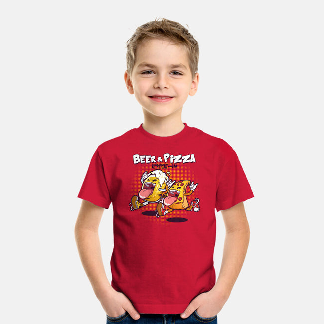 Beer And Pizza Buds-youth basic tee-mankeeboi