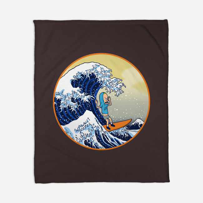 The Great Cornholio Off Kanagawa-none fleece blanket-Boggs Nicolas