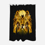 Pegasus Gold-none polyester shower curtain-hypertwenty