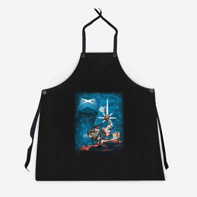 Gravity Wars-unisex kitchen apron-trheewood