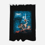 Gravity Wars-none polyester shower curtain-trheewood