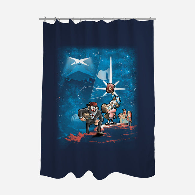Gravity Wars-none polyester shower curtain-trheewood