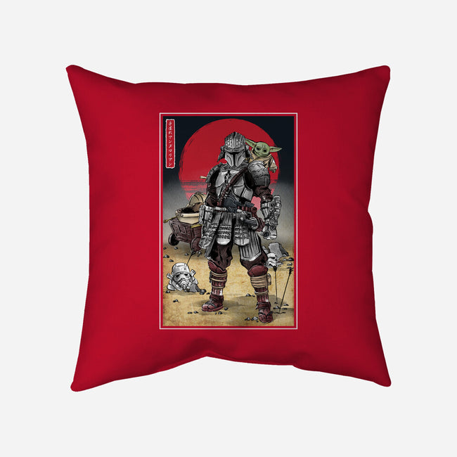 Lone Ronin And Cub-none removable cover throw pillow-DrMonekers
