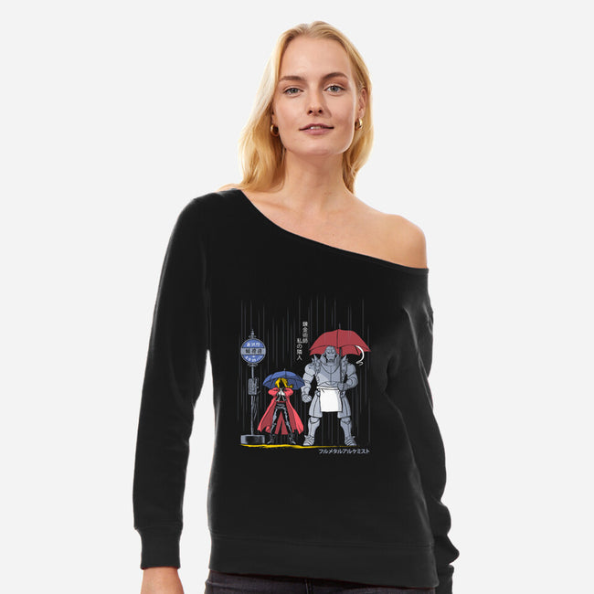 My Neighbor Alchemist-womens off shoulder sweatshirt-silentOp