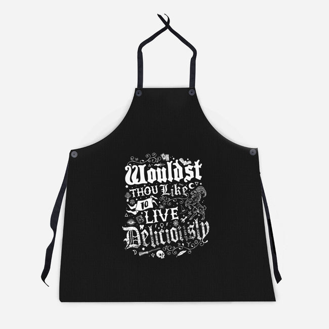 To Live Deliciously-unisex kitchen apron-Nemons