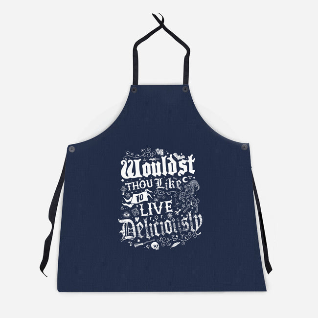 To Live Deliciously-unisex kitchen apron-Nemons