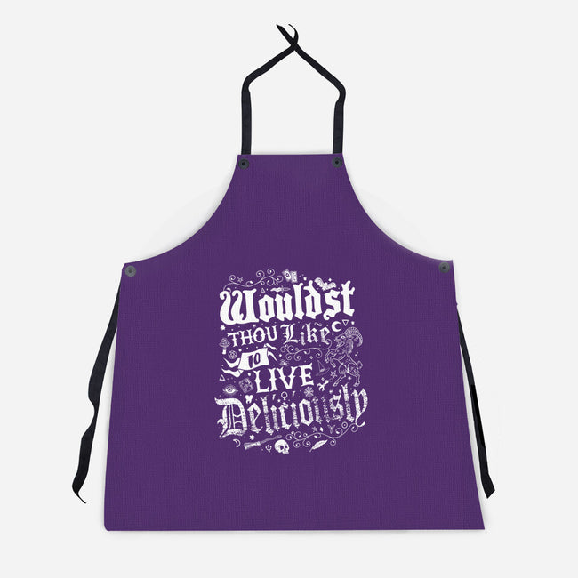 To Live Deliciously-unisex kitchen apron-Nemons