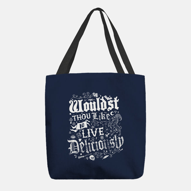 To Live Deliciously-none basic tote bag-Nemons