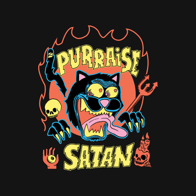 Black Cat Purraise Satan-womens basic tee-tobefonseca