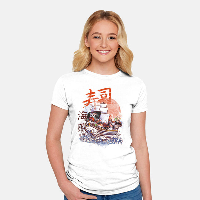 Sushi Boat-womens fitted tee-fanfabio