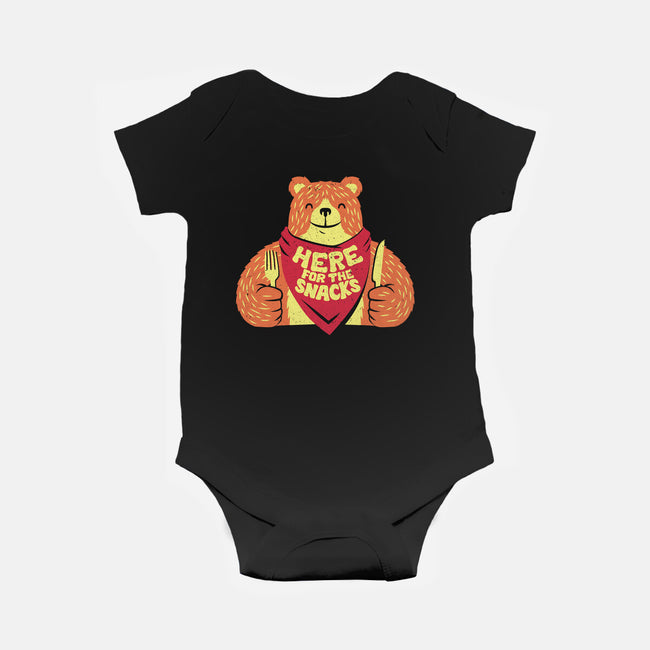 Here For The Snacks Bear-baby basic onesie-tobefonseca