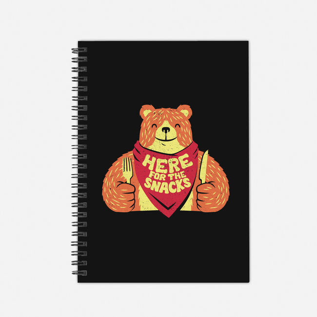 Here For The Snacks Bear-none dot grid notebook-tobefonseca