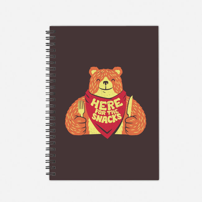 Here For The Snacks Bear-none dot grid notebook-tobefonseca