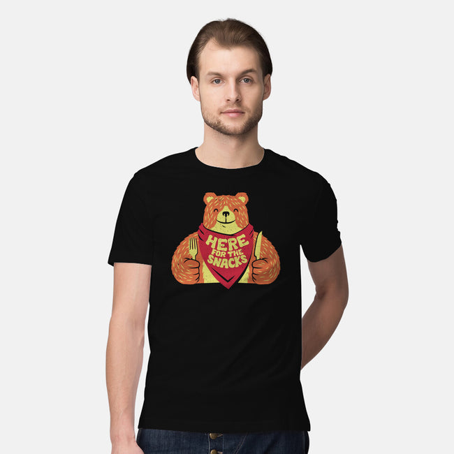 Here For The Snacks Bear-mens premium tee-tobefonseca