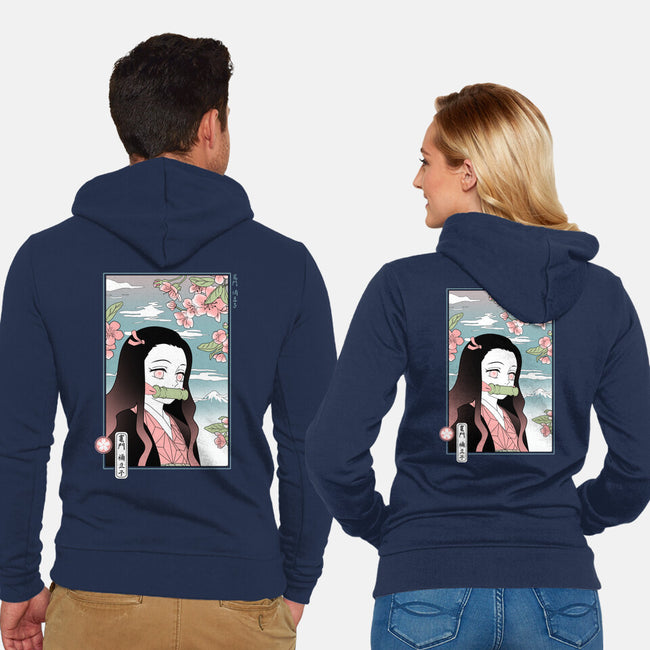 Traditional Nezuko-unisex zip-up sweatshirt-IKILO