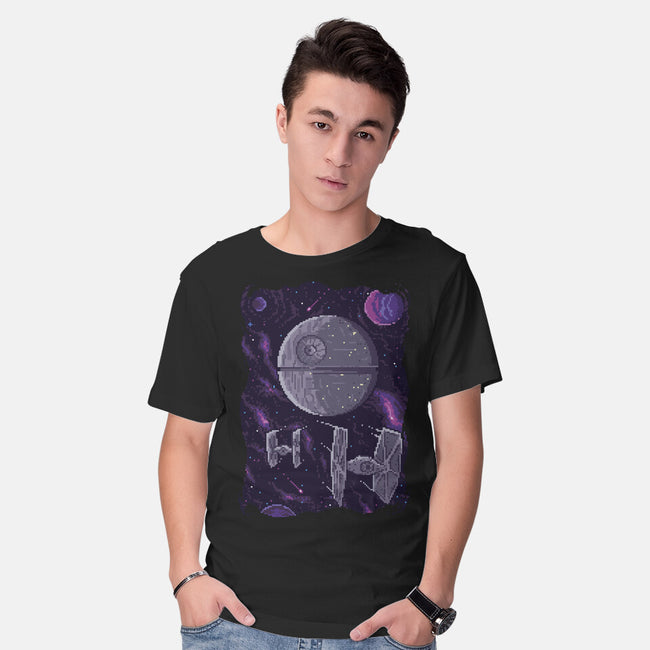 Pixel Death Star-mens basic tee-danielmorris1993