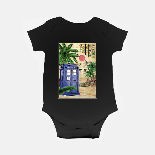 Tardis In Egypt-baby basic onesie-DrMonekers