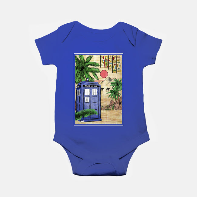 Tardis In Egypt-baby basic onesie-DrMonekers
