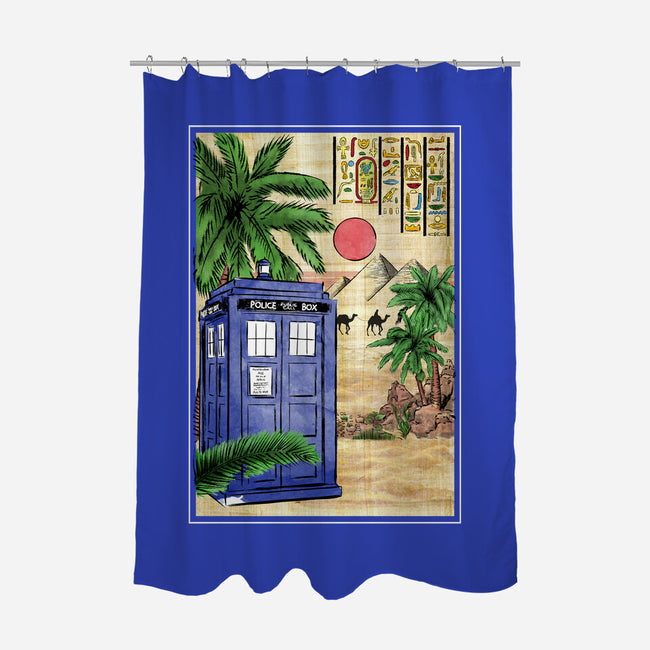 Tardis In Egypt-none polyester shower curtain-DrMonekers