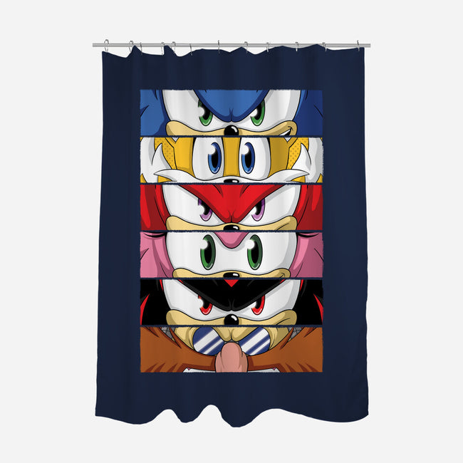 Sonic Eyes-none polyester shower curtain-danielmorris1993