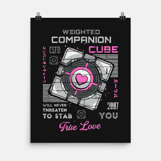 Companion Cube-none matte poster-Logozaste