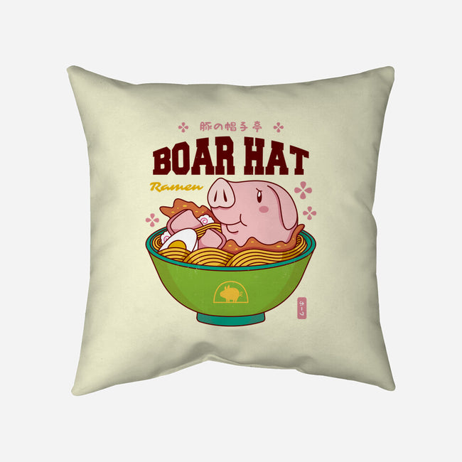 Boar Hat Ramen-none removable cover throw pillow-Logozaste