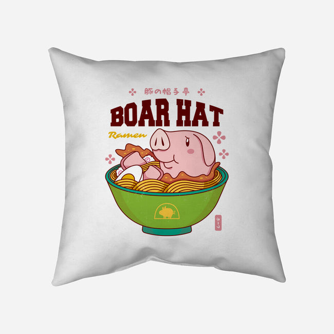 Boar Hat Ramen-none removable cover throw pillow-Logozaste