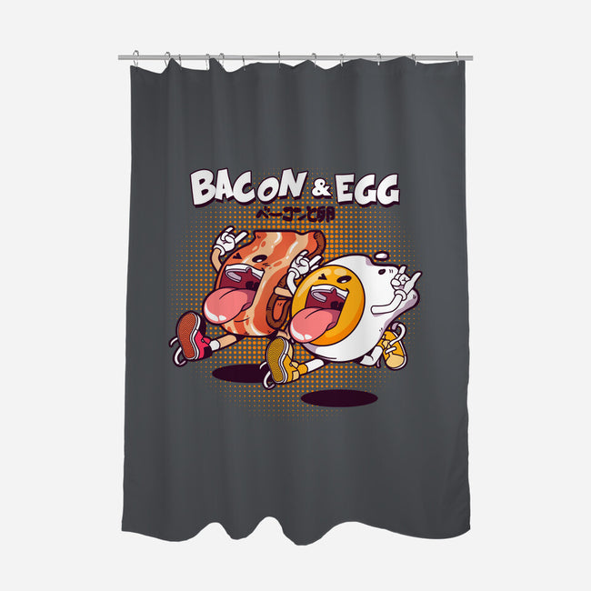 Breakfast Buds-none polyester shower curtain-mankeeboi