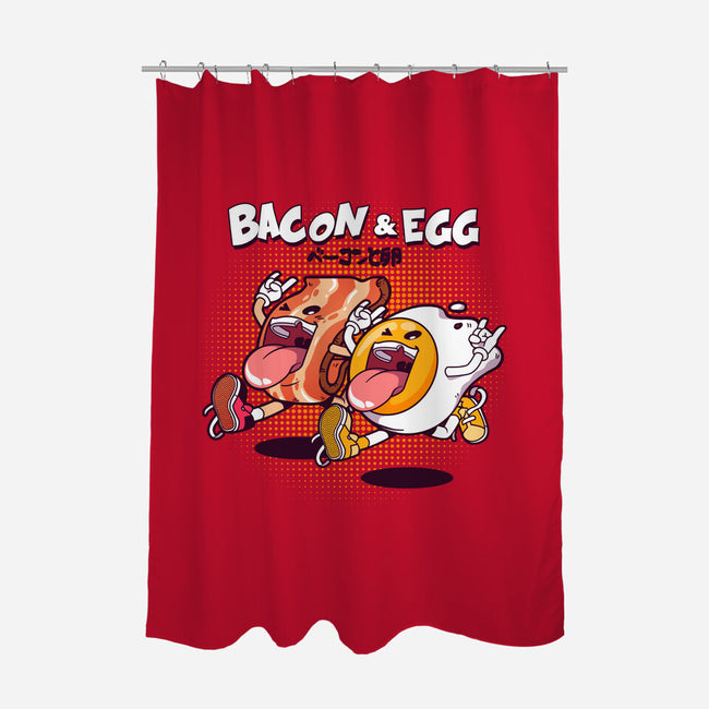 Breakfast Buds-none polyester shower curtain-mankeeboi