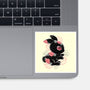 Ink Flower Rabbit-none glossy sticker-ricolaa