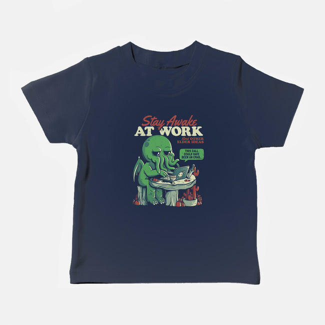 Stay Awake At Work-baby basic tee-eduely