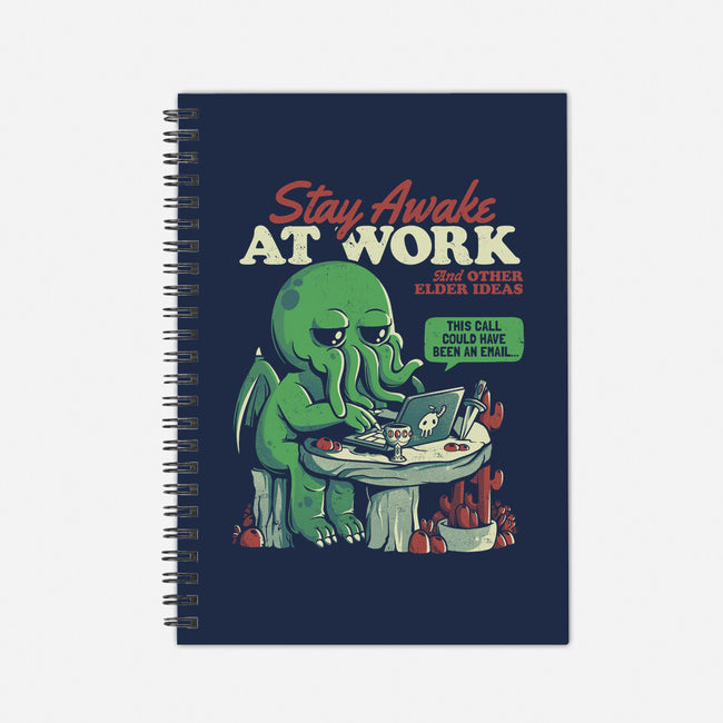 Stay Awake At Work-none dot grid notebook-eduely
