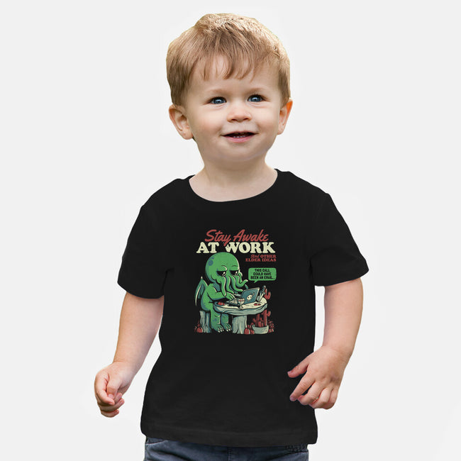 Stay Awake At Work-baby basic tee-eduely